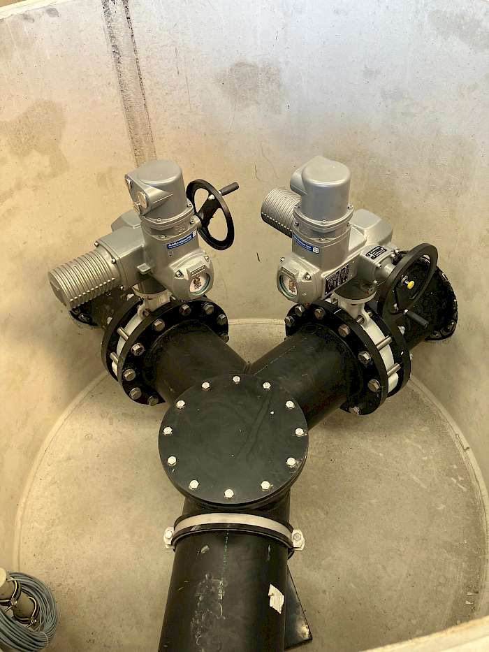 Umlenkschacht zur Trennung von Wasserpfaden